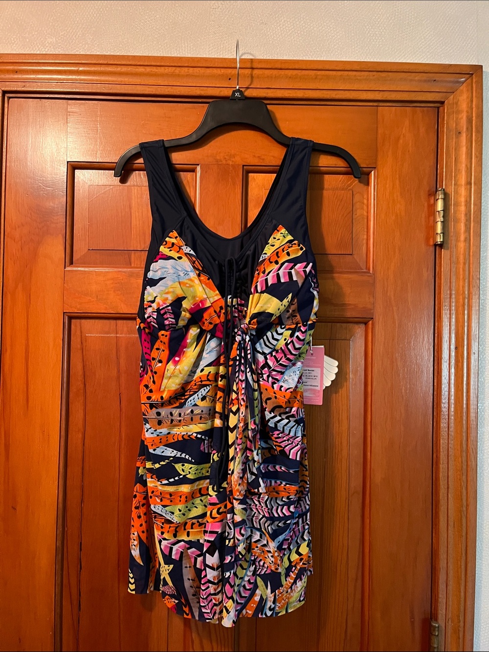 Navy Multi-Color One Piece Bathing Suit